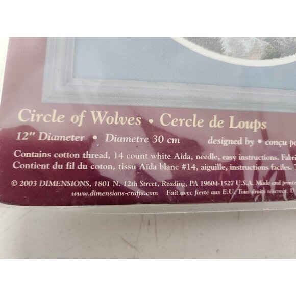 Vintage Dimensions Creative Accents Circle Of Wolves Cross Stitch Kit 79008 12" - Picture 5 of 6